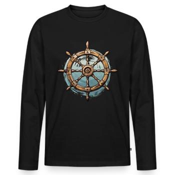 Sea Shanty Design Für Lieben Beim Singen Von - Männer Premium Bio Langarmshirt - Schwarz - Vorne - Nico (187cm)