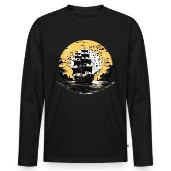 Sea Shanty Design Für Lieben Beim Singen Von - Männer Premium Bio Langarmshirt - Schwarz - Vorne - Nico (187cm)