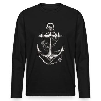 Sea Shanty Design Für Lieben Beim Singen Von - Männer Premium Bio Langarmshirt - Schwarz - Vorne - Nico (187cm)