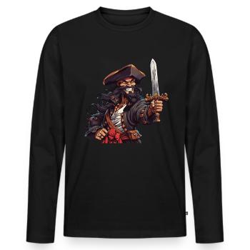 Sea Shanty Design Für Lieben Beim Singen Von - Männer Premium Bio Langarmshirt - Schwarz - Vorne - Nico (187cm)