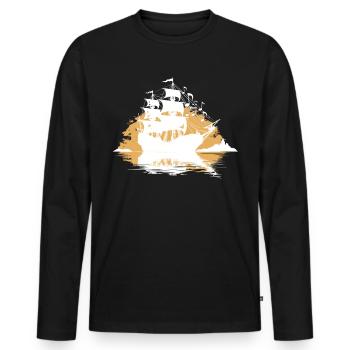 Sea Shanty Design Für Lieben Beim Singen Von - Männer Premium Bio Langarmshirt - Schwarz - Vorne - Nico (187cm)