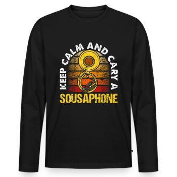 Funny Sousaphone Brass Band Player Marschband - Männer Premium Bio Langarmshirt - Schwarz - Vorne - Nico (187cm)