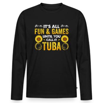 Funny Sousaphone Brass Band Player Marschband - Männer Premium Bio Langarmshirt - Schwarz - Vorne - Nico (187cm)