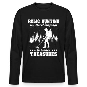Sondes de détecteur de métaux Relic Finder - T-shirt manches longues Premium bio Homme - noir - Devant - Nico (187cm)