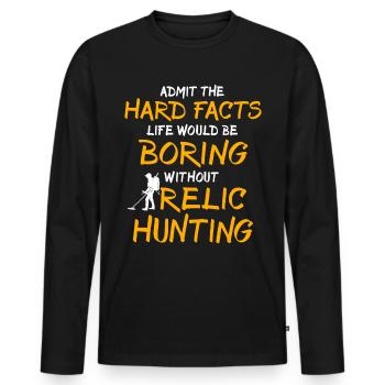 Détecteur de métaux Relic Finder - T-shirt manches longues Premium bio Homme - noir - Devant - Nico (187cm)