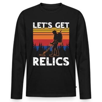 Recherche de reliques de détecteurs de métaux - T-shirt manches longues Premium bio Homme - noir - Devant - Nico (187cm)