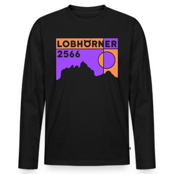 Lobhorns Hike Tour Crossing Souvenir - T-shirt manches longues Premium bio Homme - noir - Devant - Nico (187cm)