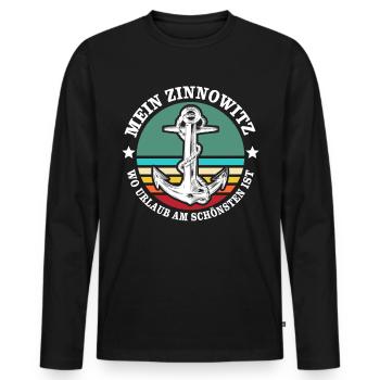 Zinnowitz Urlaub - Männer Premium Bio Langarmshirt - Schwarz - Vorne - Nico (187cm)