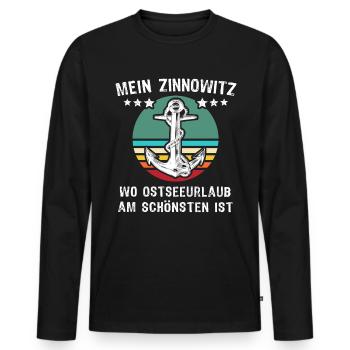 Zinnowitz Urlaub Sprüche - Männer Premium Bio Langarmshirt - Schwarz - Vorne - Nico (187cm)