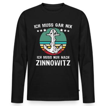 Zinnowitz Urlaub - Männer Premium Bio Langarmshirt - Schwarz - Vorne - Nico (187cm)