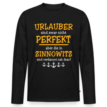Zinnowitz Urlaub Souvenir - Männer Premium Bio Langarmshirt - Schwarz - Vorne - Nico (187cm)