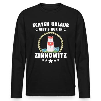 Zinnowitz Urlaub - Männer Premium Bio Langarmshirt - Schwarz - Vorne - Nico (187cm)