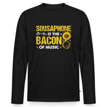 Funny Sousaphone Brass Band Player Marching Band - Men's Premium Organic Long Sleeve Shirt - black - Front - Nico (187cm)