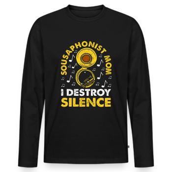 Funny Sousaphone Brass Band Player Marching Band - Men's Premium Organic Long Sleeve Shirt - black - Front - Nico (187cm)
