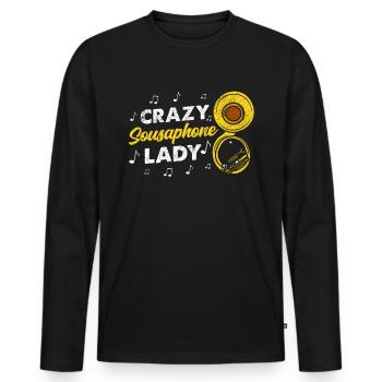 Funny Sousaphone Brass Band Player Marching Band - Men's Premium Organic Long Sleeve Shirt - black - Front - Nico (187cm)