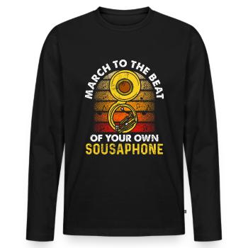 Funny Sousaphone Brass Band Player Marschband - Männer Premium Bio Langarmshirt - Schwarz - Vorne - Nico (187cm)