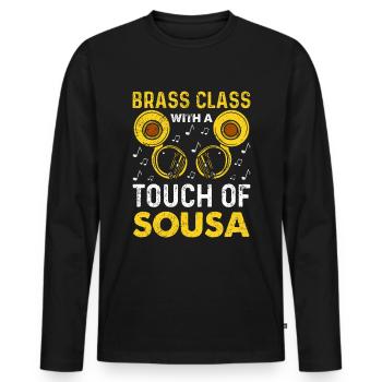 Funny Sousaphone Brass Band Player Marschband - Männer Premium Bio Langarmshirt - Schwarz - Vorne - Nico (187cm)