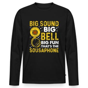 Funny Sousaphone Brass Band Player Marching Band - Men's Premium Organic Long Sleeve Shirt - black - Front - Nico (187cm)