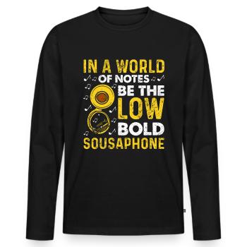 Funny Sousaphone Brass Band Player Marching Band - Men's Premium Organic Long Sleeve Shirt - black - Front - Nico (187cm)