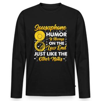 Funny Sousaphone Brass Band Player Marching Band - Men's Premium Organic Long Sleeve Shirt - black - Front - Nico (187cm)