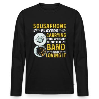 Funny Sousaphone Brass Band Player Marschband - Männer Premium Bio Langarmshirt - Schwarz - Vorne - Nico (187cm)