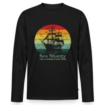Song Sea Shanty Design Für Lieben Singen Boots - Männer Premium Bio Langarmshirt - Schwarz - Vorne - Nico (187cm)