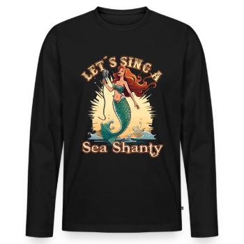 Song Sea Shanty Design Für Lieben Singen Boots - Männer Premium Bio Langarmshirt - Schwarz - Vorne - Nico (187cm)