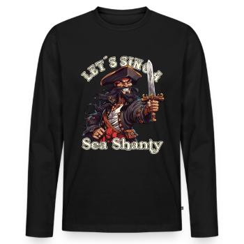 Song Sea Shanty Design Pour Amour Chantant Bottes - T-shirt manches longues Premium bio Homme - noir - Devant - Nico (187cm)