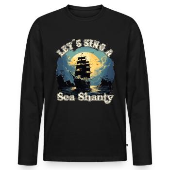 Song Sea Shanty Design Pour Amour Chantant Bottes - T-shirt manches longues Premium bio Homme - noir - Devant - Nico (187cm)