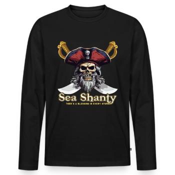 Song Sea Shanty Design Für Lieben Singen Boots - Männer Premium Bio Langarmshirt - Schwarz - Vorne - Nico (187cm)