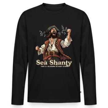 Song Sea Shanty Design Für Lieben Singen Boots - Männer Premium Bio Langarmshirt - Schwarz - Vorne - Nico (187cm)