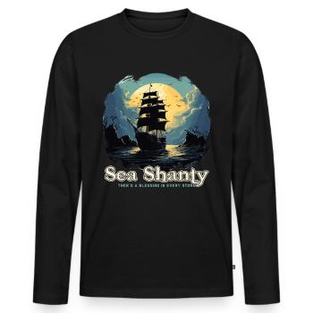 Song Sea Shanty Design Für Lieben Singen Boots - Männer Premium Bio Langarmshirt - Schwarz - Vorne - Nico (187cm)