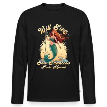 Song Sea Shanty Design Für Lieben Singen Boots - Männer Premium Bio Langarmshirt - Schwarz - Vorne - Nico (187cm)