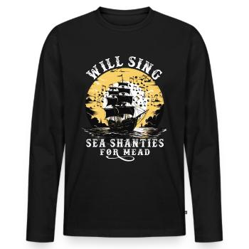 Song Sea Shanty Design Für Lieben Singen Boots - Männer Premium Bio Langarmshirt - Schwarz - Vorne - Nico (187cm)