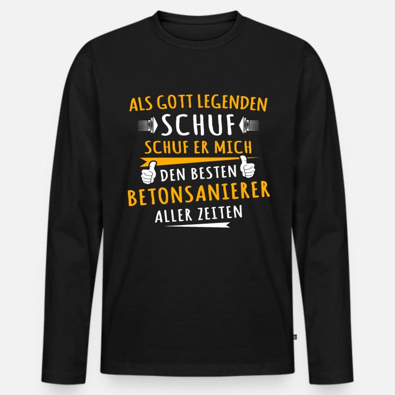 Betonsanierer - Männer Premium Bio Langarmshirt - Schwarz