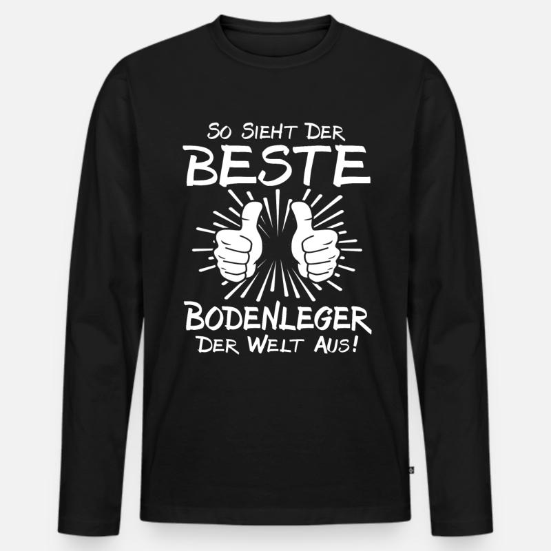 Bester Bodenleger - Männer Premium Bio Langarmshirt - Schwarz