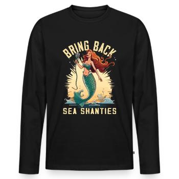 Song Sea Shanty Design Für Lieben Singen Boots - Männer Premium Bio Langarmshirt - Schwarz - Vorne - Nico (187cm)