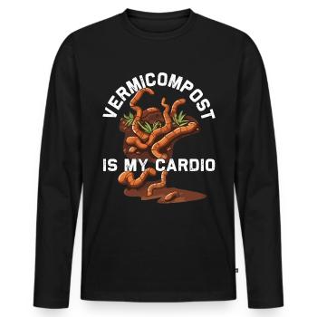 Earthworm Vermicompost Worm Farmer's Worm - Men's Premium Organic Long Sleeve Shirt - black - Front - Nico (187cm)