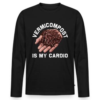 Earthworm Garden, Vermiculture Worm, Farmer Worm - Men's Premium Organic Long Sleeve Shirt - black - Front - Nico (187cm)