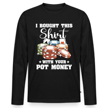 Poker Joueurs de poker - T-shirt manches longues Premium bio Homme - noir - Devant - Nico (187cm)