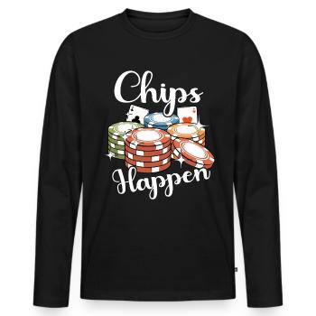 Poker Joueurs de poker - T-shirt manches longues Premium bio Homme - noir - Devant - Nico (187cm)