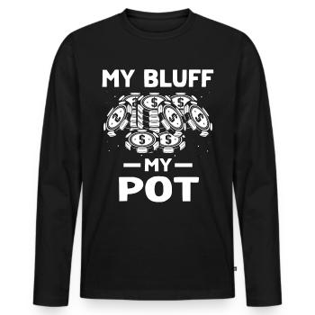 Poker Pokern - Männer Premium Bio Langarmshirt - Schwarz - Vorne - Nico (187cm)
