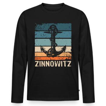 Zinnowitz Sprüche - Männer Premium Bio Langarmshirt - Schwarz - Vorne - Nico (187cm)