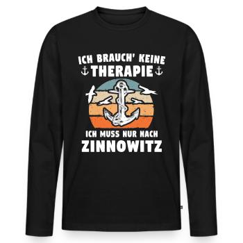 Zinnowitz Sprüche - Männer Premium Bio Langarmshirt - Schwarz - Vorne - Nico (187cm)