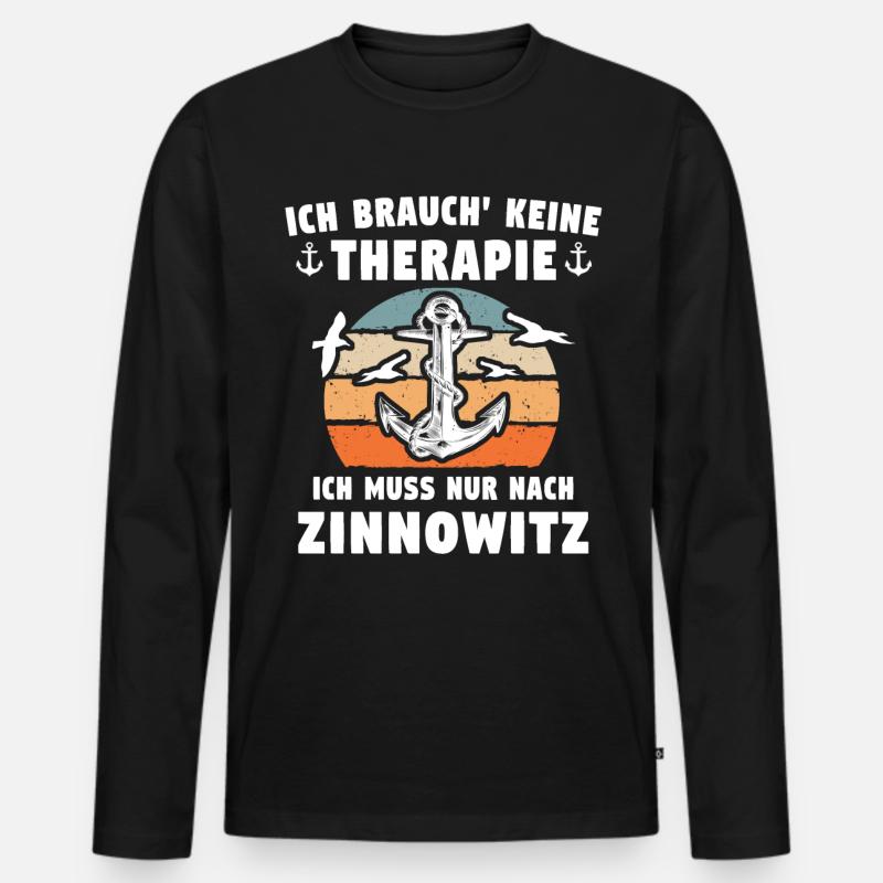 Zinnowitz Sprüche - Männer Premium Bio Langarmshirt - Schwarz