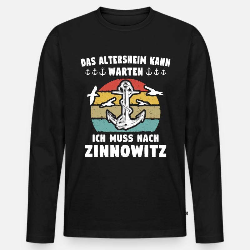 Zinnowitz Sprüche - Männer Premium Bio Langarmshirt - Schwarz