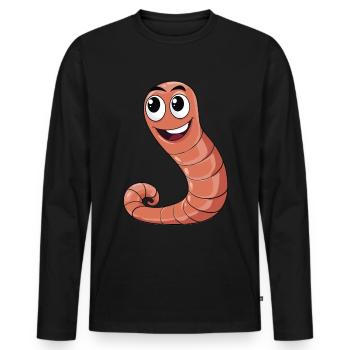 Earthworm -Worm Farmers -Worm Farm Skills - Men's Premium Organic Long Sleeve Shirt - black - Front - Nico (187cm)