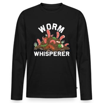 Earthworm -Worm Farmers -Worm Farm Skills - Men's Premium Organic Long Sleeve Shirt - black - Front - Nico (187cm)