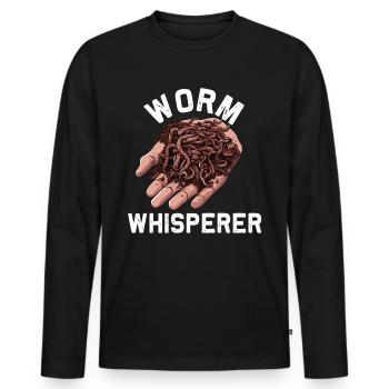 Earthworm -Handworm -Farmer -Worm - Men's Premium Organic Long Sleeve Shirt - black - Front - Nico (187cm)