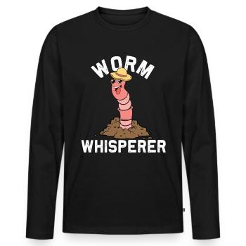 Vermicompost de vers de terre Compostage de lombriculture - T-shirt manches longues Premium bio Homme - noir - Devant - Nico (187cm)